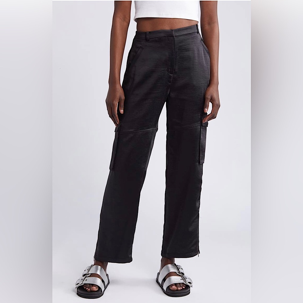 Open Edit Satin Cargo Pants